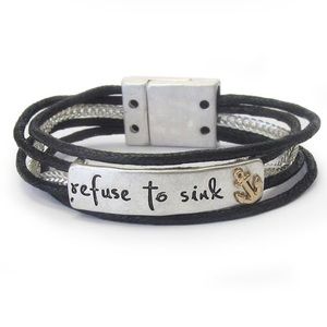 3/$30 Inspirational bracelet- Refuse to Sink